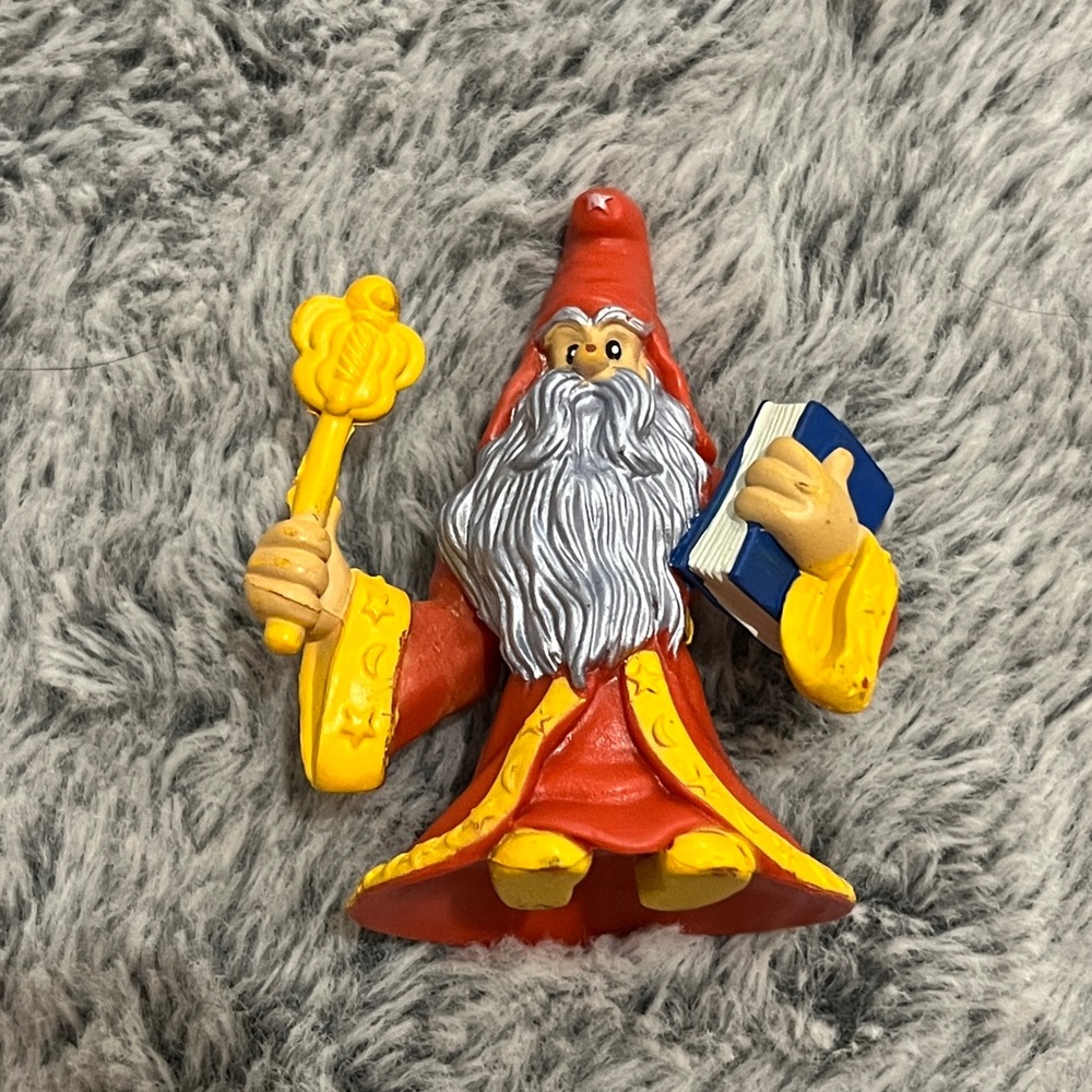 🍀5/10$ Red Wizard Holding Scepter Wand Book 3” Figure Harry Potter Dumbledore